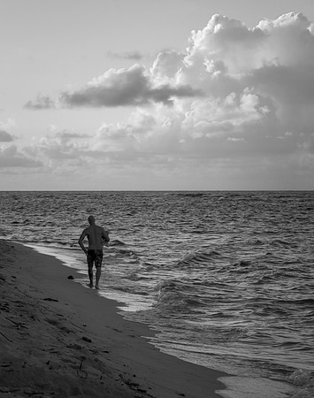 Surfer and Son, Waialua Bay, 2016